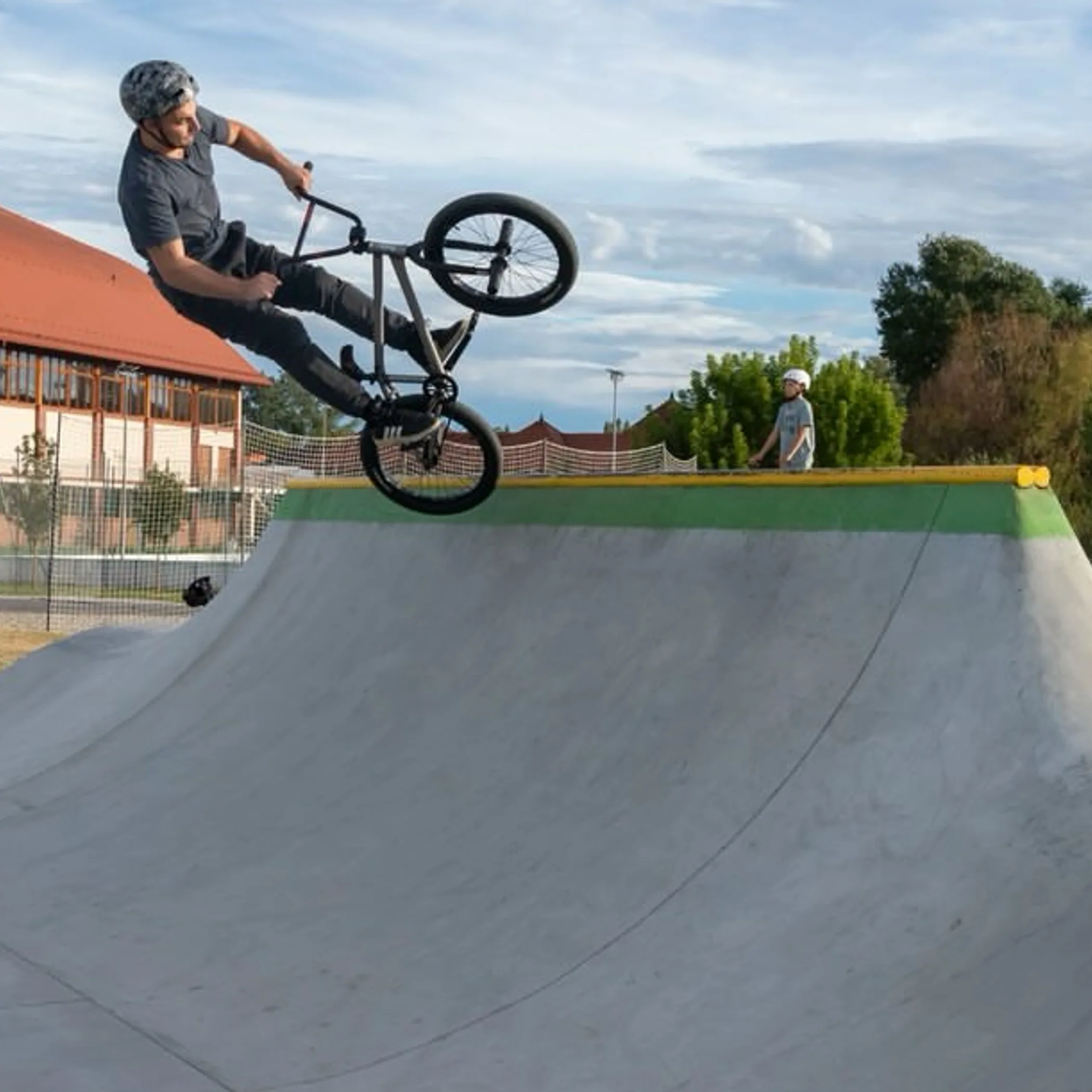 bmx rider at a skate park